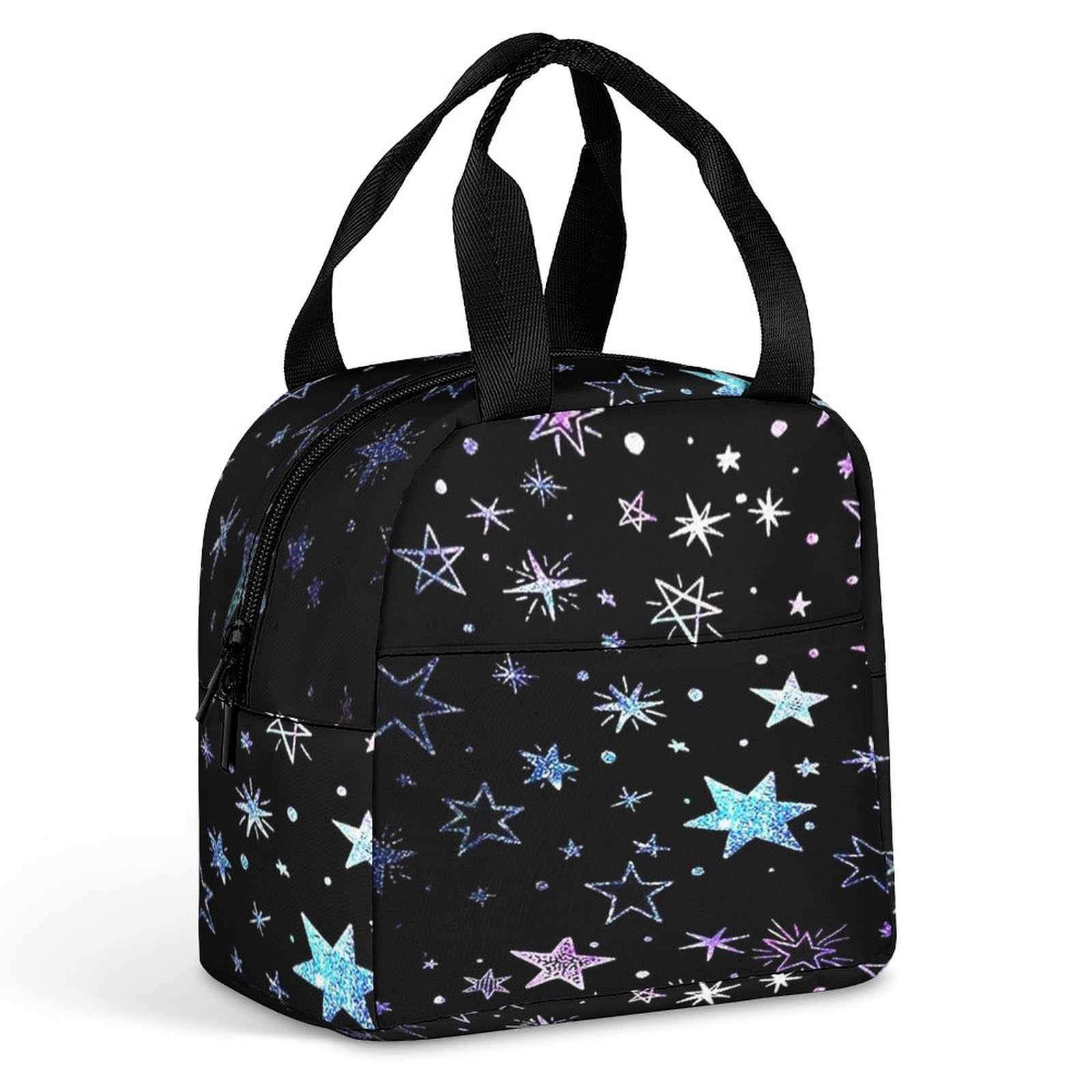キラキラ⭐️　ランチバッグ Amazon｜ランチバッグ 星空柄 星柄 きらきら 保冷ランチバッグ 断熱